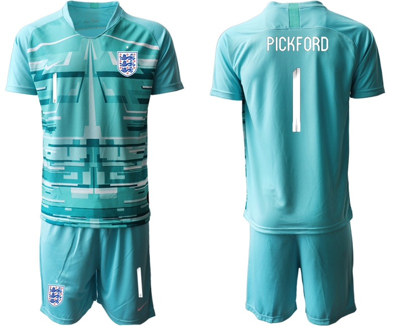 Men 2021 European Cup England blue goalkeeper #1 Soccer Jersey1->england jersey->Soccer Country Jersey